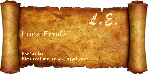 Lurz Ernő névjegykártya